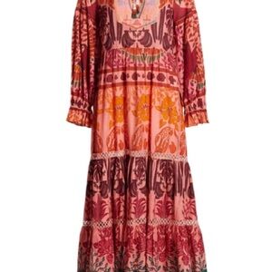 FARM Rio Anthropologie Anika Floral Macaw Maxi Dress size M